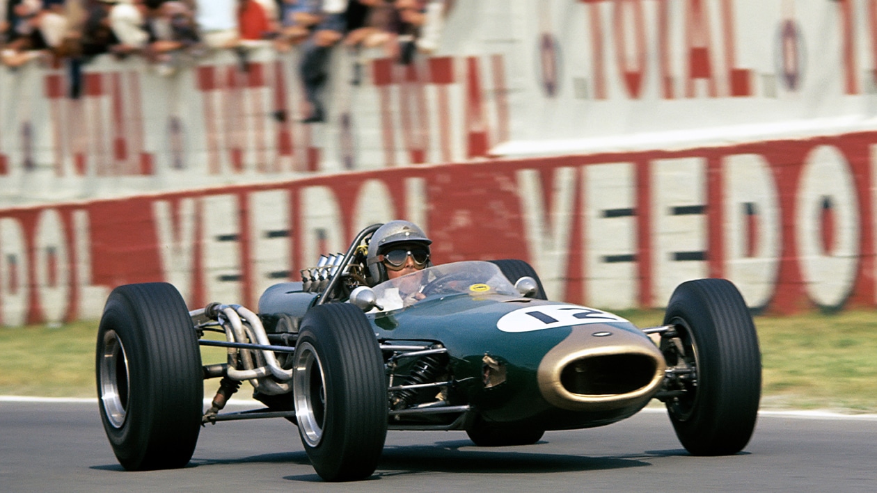 Brabham BT19 of Jack Brabham in 1966 French Grand Prix at Reims
