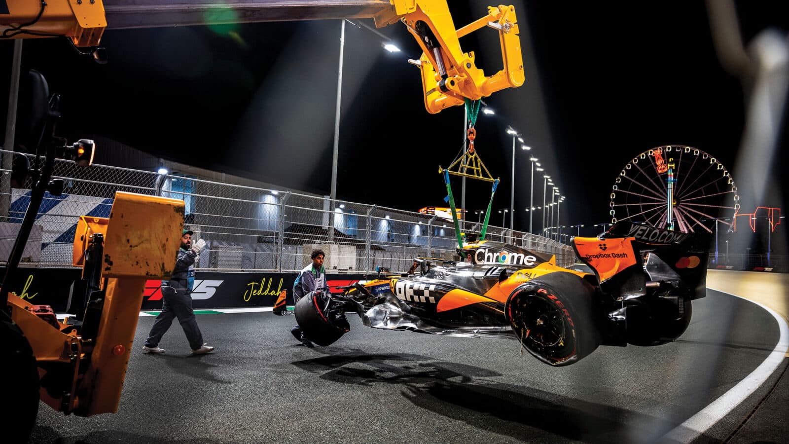 A crash in Saudi Arabia added to Norris’s early season anxieties; he missed the podium for the first time in ’25