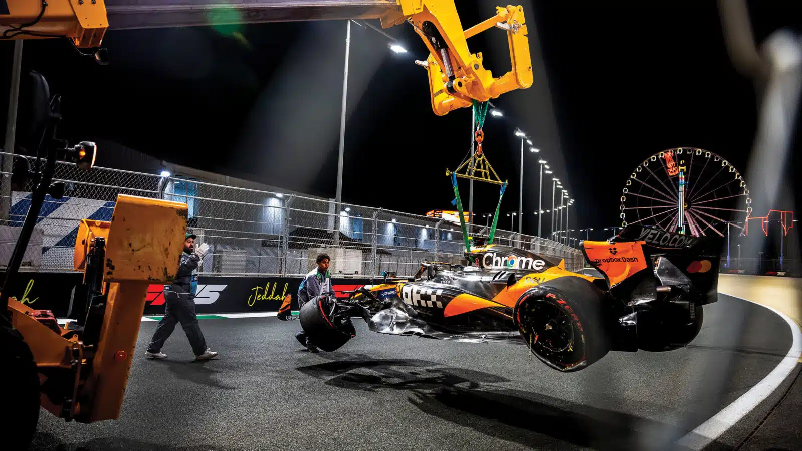 A crash in Saudi Arabia added to Norris’s early season anxieties; he missed the podium for the first time in ’25