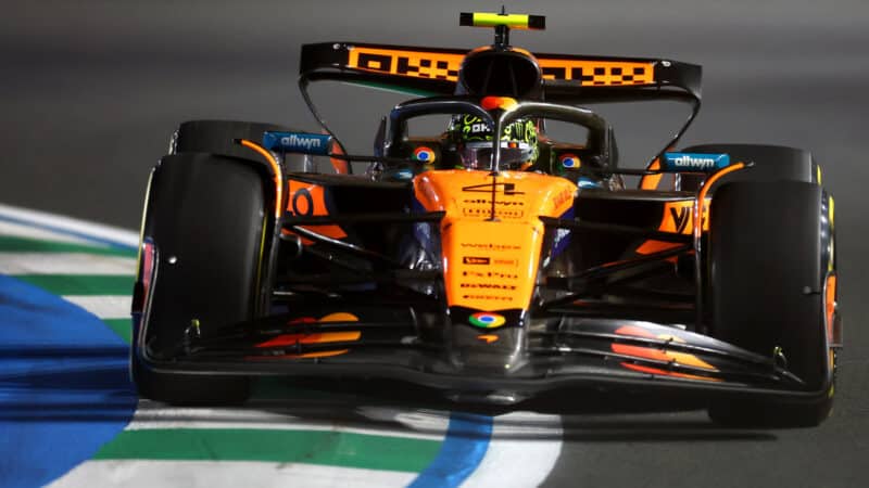 Lando Norris during practice in Saudi Arabia
