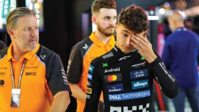 Norris leaves the Jeddah medical centre after his qualifying crash