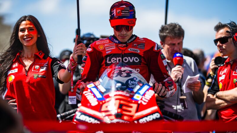 Marc Marquez on the grid at the 2025 MotoGP US Grand Prix