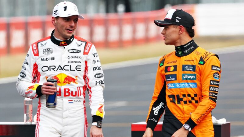 Max Verstappen and Lando Norris after qualifying for 2025 F1 Japanese GP
