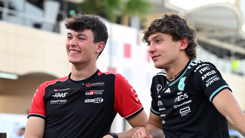 Oliver Bearman and Antonelli at 2025 F1 Bahrain Grand Prix