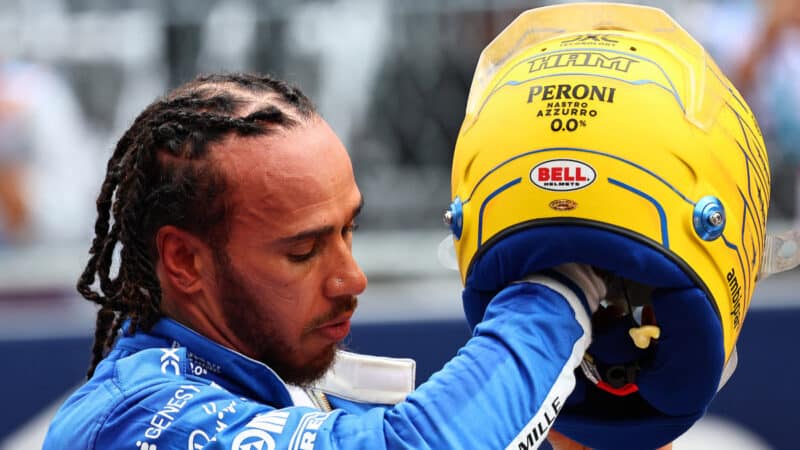 Lewis Hamilton before the 2025 Miami Grand Prix