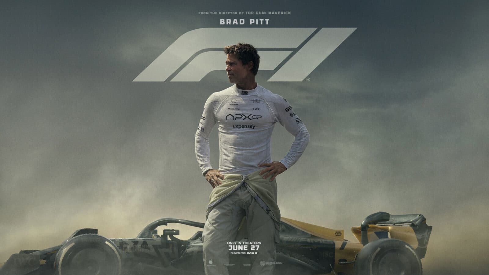 Above: Brad Pitt strikes a suitably heroic pose as Sonny Hayes in this poster for the new film F1, released on July 25. Note the use of the official F1 logo indicating the collaboration between sport and studio.