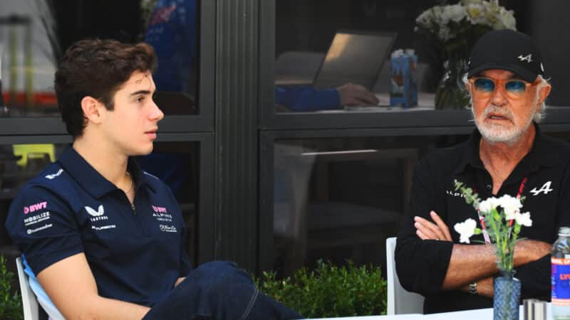 Franco Colapnto, Reserve Driver, Alpine F1, talks with Flavio Briatore, Executive Advisor of Alpine F1