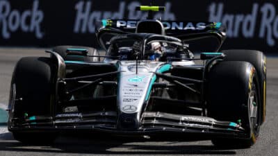 Andrea Kimi Antonell, Mercedes, during Miami GP qualifying