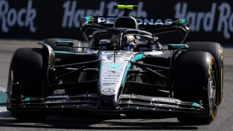 Andrea Kimi Antonell, Mercedes, during Miami GP qualifying