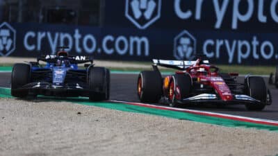 Charles Leclerc and Alex Albon during the Emilia Romagna Grand Prix