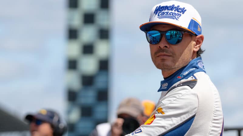 Kyle Larson at Indianapolis Motor Speedway ahead of the 2025 Indy 500