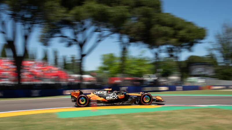 Oscar Piastri in practice for 2025 F1 Emilia-Romagna GP