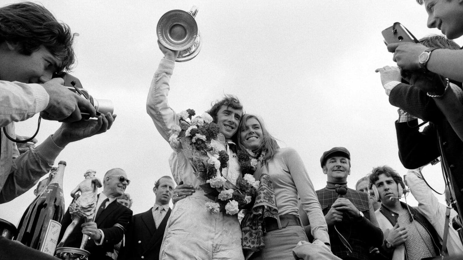 Sir Jackie Stewart with wife Helen, 1969 British GP Silverstone’s