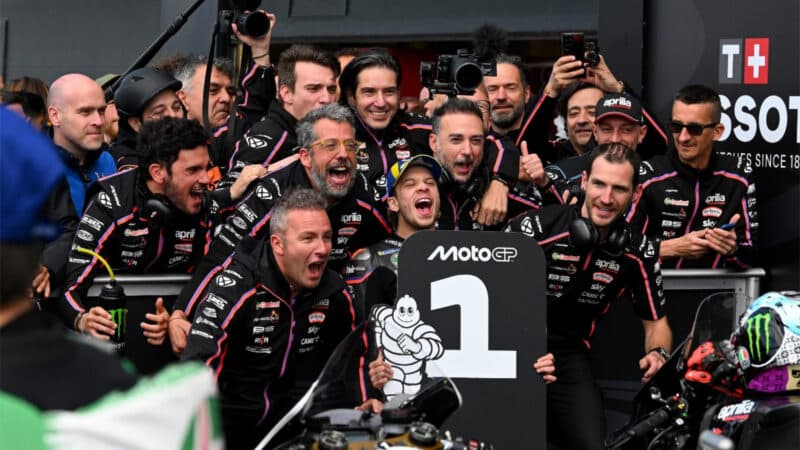 Bezzecchi and Aprilia celebrate