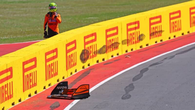 Lando Norris (McLaren-Mercedes) retires from the 2025 Canadian Grand Prix