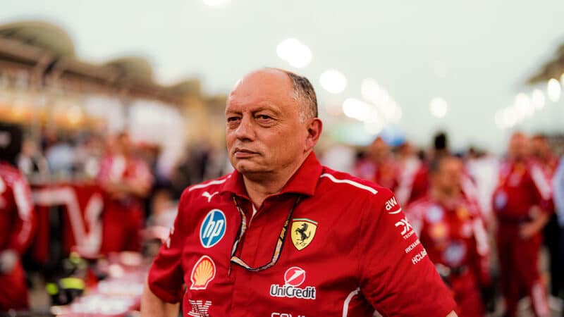 Ferrari team principal Fred Vasseur on the F1 grid