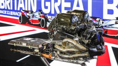 A Mercedes Formula 1 engine