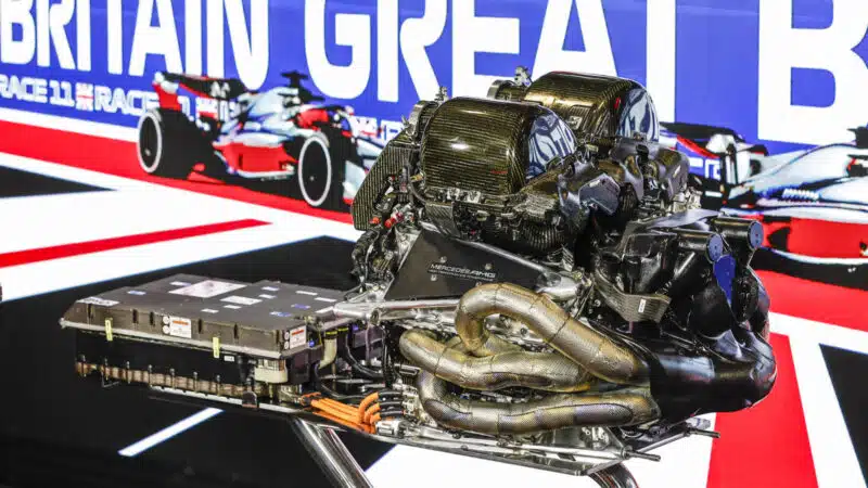 A Mercedes Formula 1 engine