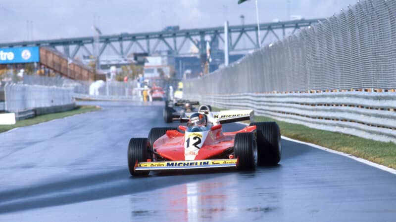 Gilles Villeneuve during the 1978 Canadian GP in Montreal