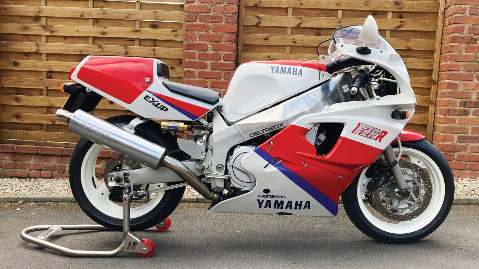 This pampered low-mileage 1990 Yamaha FZR750R OW01 is in unrestored condition