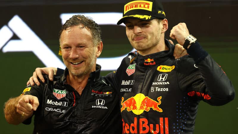 Christian Horner Max Verstappen Red Bull 2021 Abu Dhabi GP
