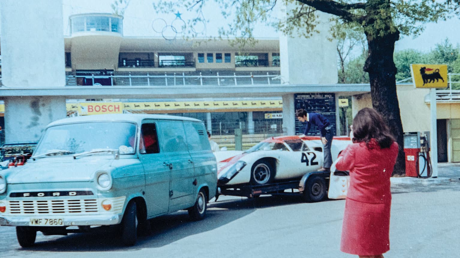 at Le Mans on the low-loader, 1970