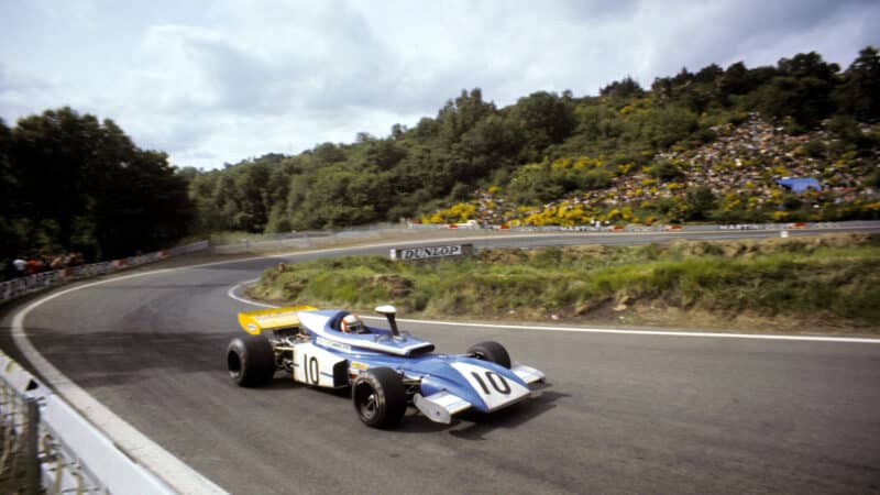 Eifelland of Rolf Stommelen in 1972 F1 French Grand Prix at Clermont Ferrand
