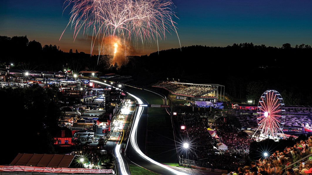 Fireworks at night at the Spa 24 Hours
