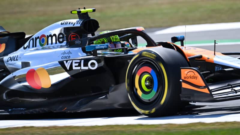 Lando Norris during practice for the British GP