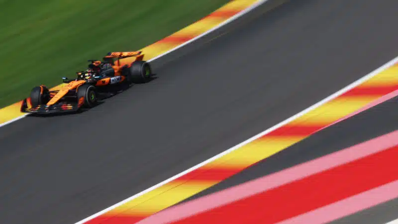 Oscar Piastri during practice for the Belgian GP