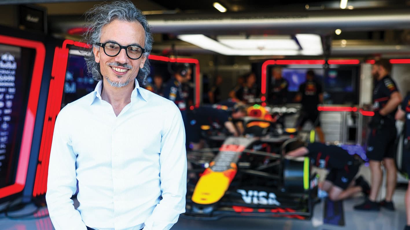 Laurent Mekies in Red Bull garage