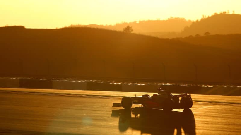 Silhouette of 2008 McLaren F1 car testing in Algarve