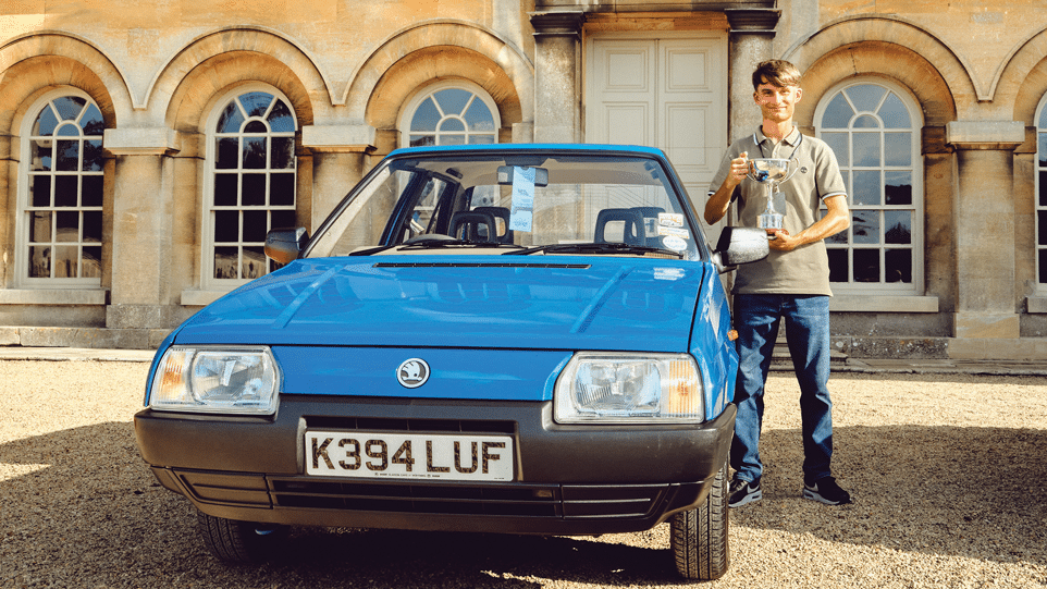 Simon Packowski with his award-winning Skoda Favorit Forum – a crowd favourite at FOTU