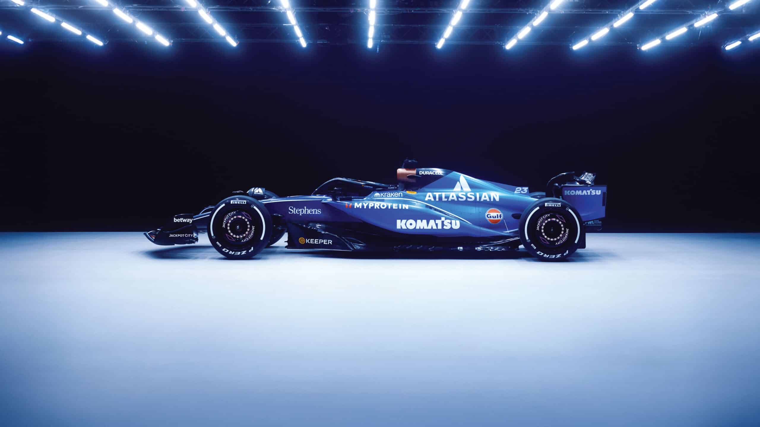 Atlassian Williams Racing F1 side profile