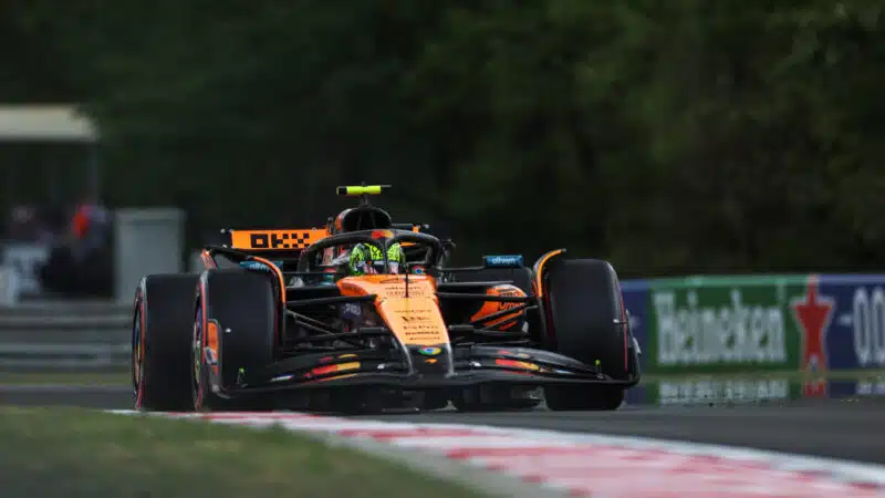Lando Norris during practice for the Hungarian GP