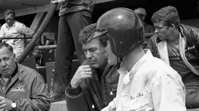 Miles aboard a Shelby Cobra in 1965