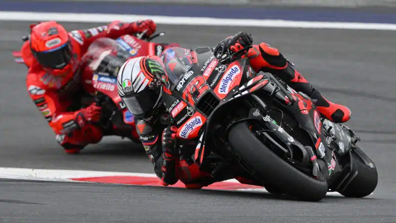 Marco Bezzecchi leads during 2025 MotoGP Austrian Grand Prix