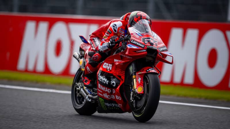 Francesco Bagnaia during the 2025 Japanese GP