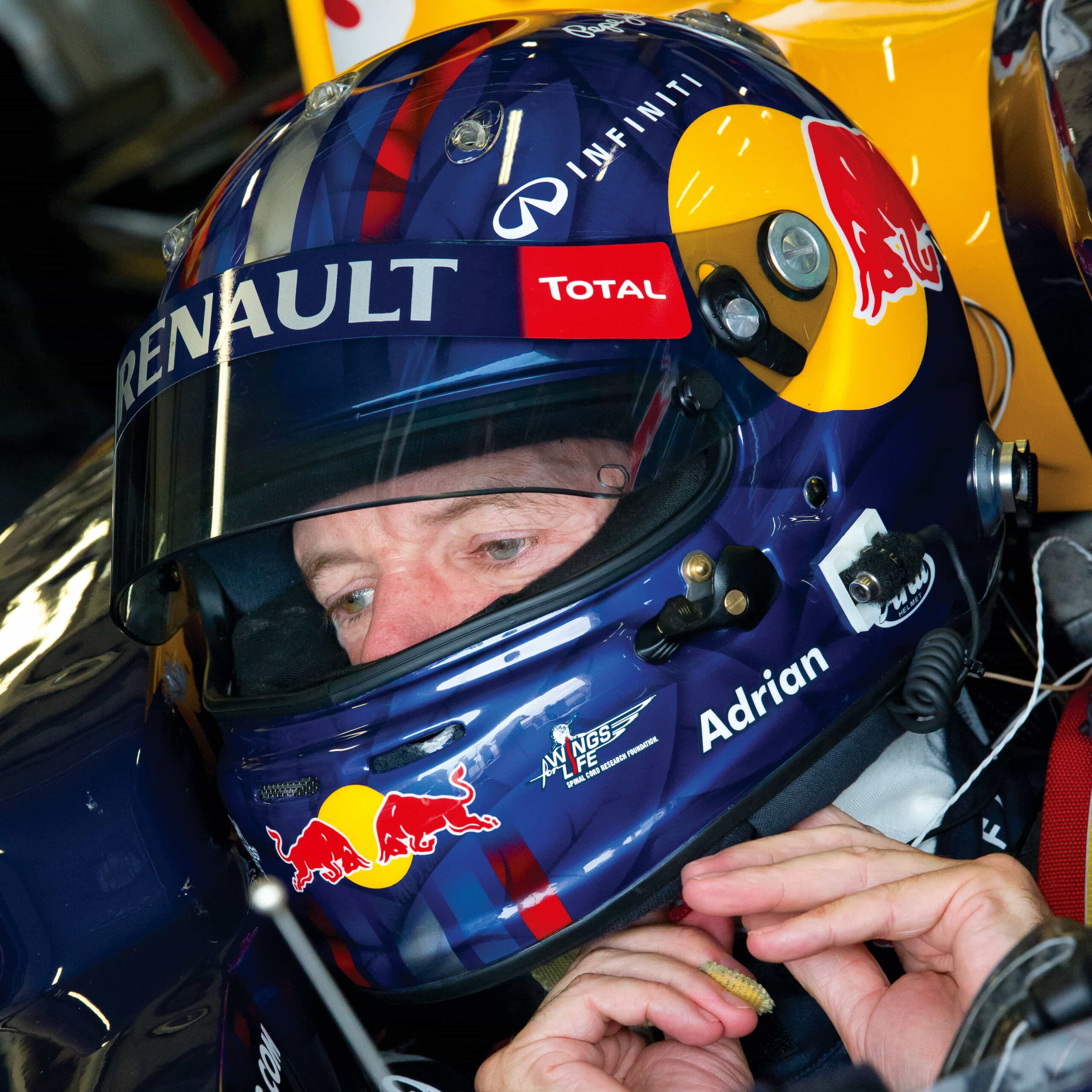 Adrian Newey in Helmet