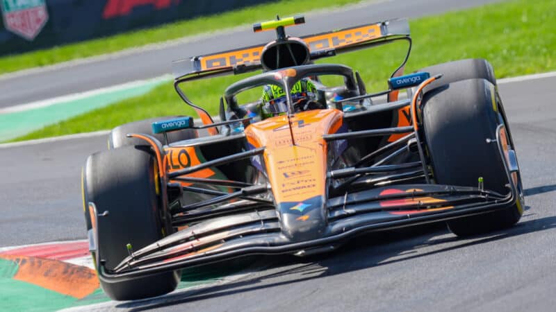 Lando Norris during practice at Monza