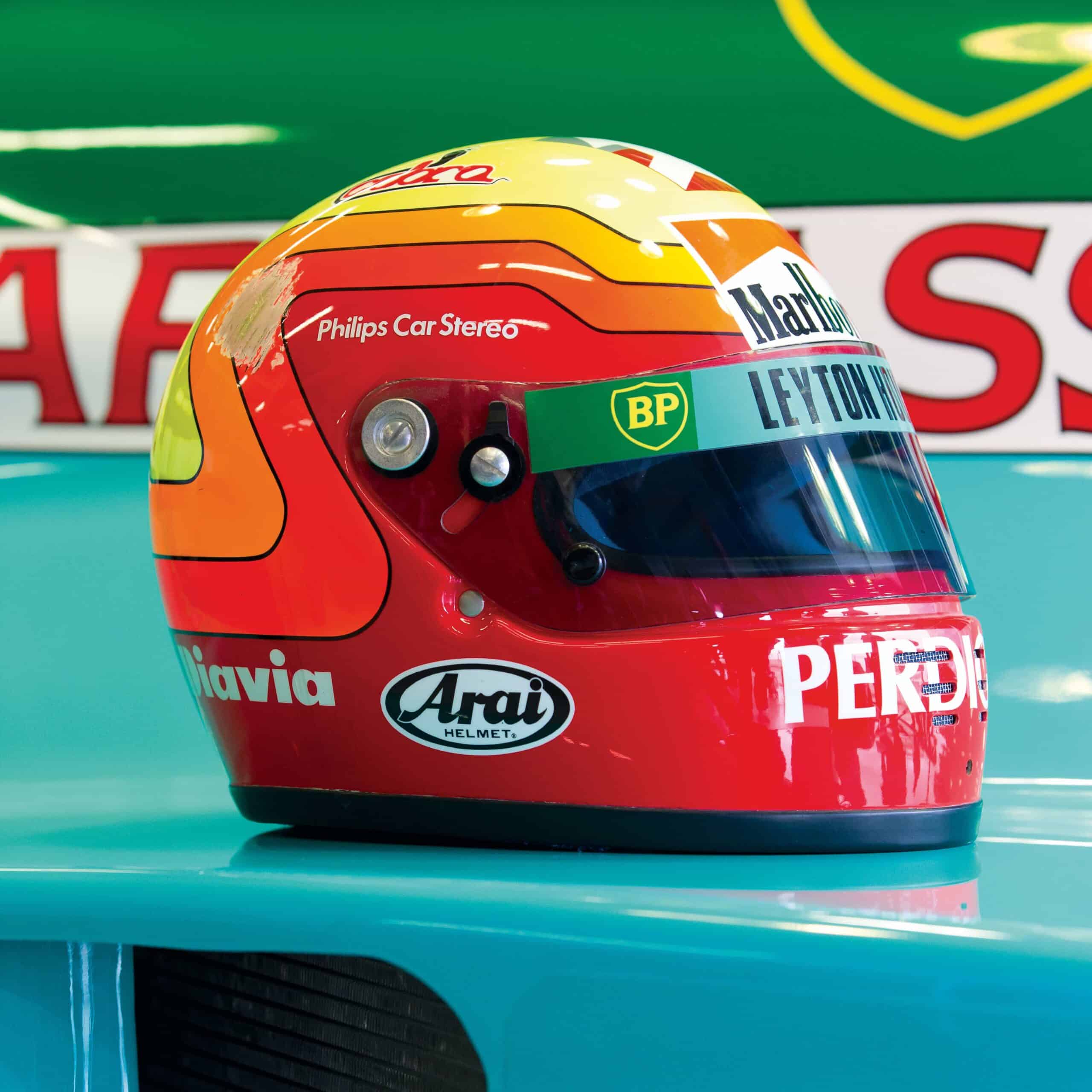 Mauricio Gugelmin scratched helmet