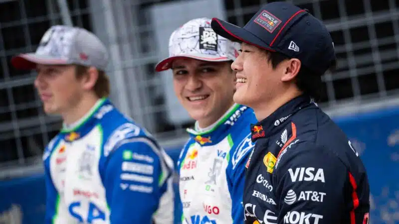 Liam Lawson, Isack Hadjar and Yuki Tsunoda