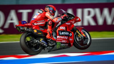 Wheelie from Ducati of Marc Márquez in 2025 MotoGP San Marino GP
