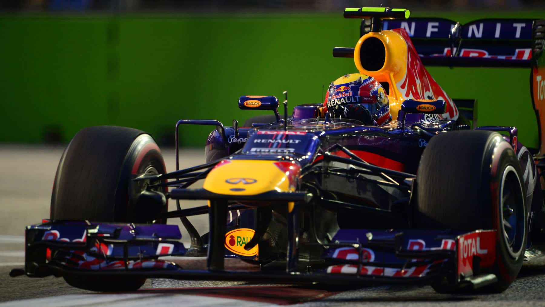 Mark Webber (Red Bull-Renault) during practice for the 2013 Singapore Grand Prix