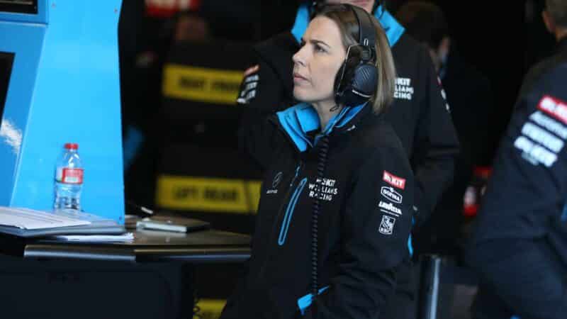Claire Williams during pre-season testing at the Circuit de Barcelona-Catalunya in February 2020
