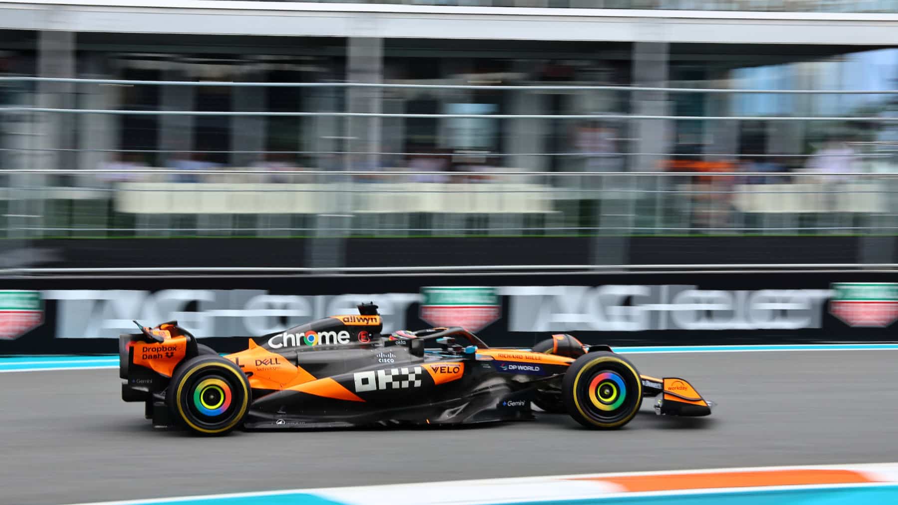 Lando Norris (McLaren-Mercedes) during the 2025 Miami Grand Prix
