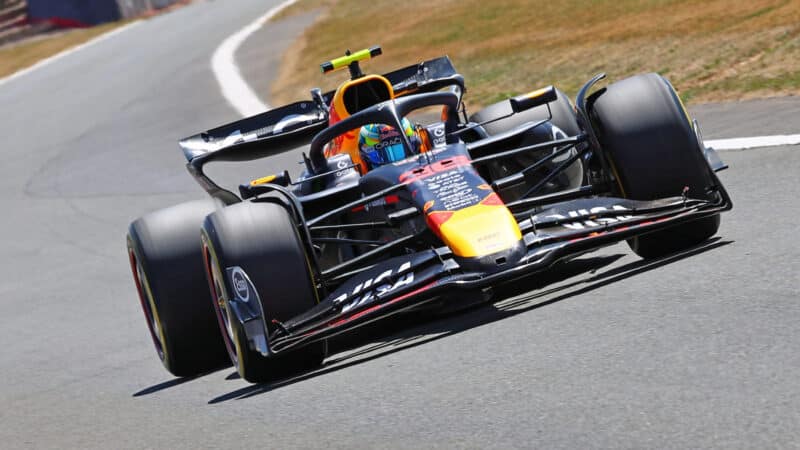 Arvid Lindblad (Red Bull-Honda) during practice for the 2025 British Grand Prix
