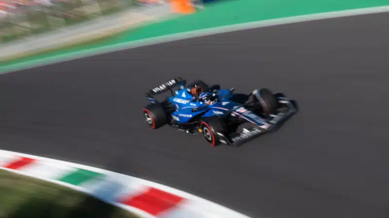 Alexander Albon (Williams-Mercedes) during practice for the 2025 Italian Grand Prix