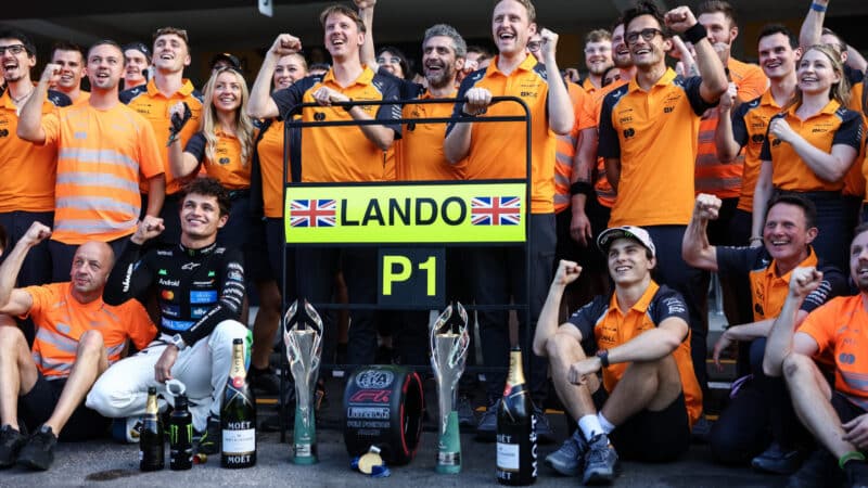 McLaren celebrates at the Mexican GP