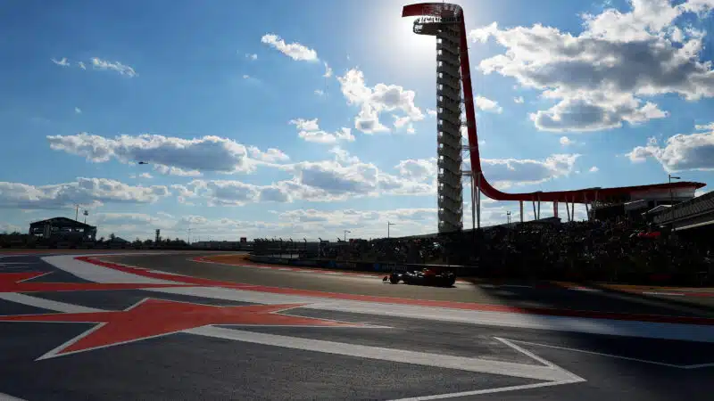 F1 car on track at Circuit of the Americas